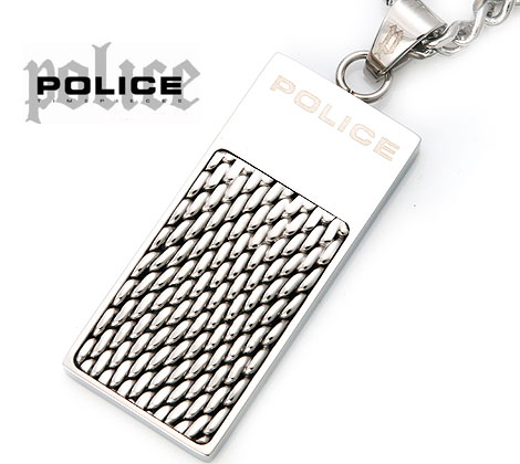 POLICE 　ポリス　25553PSS01　DEFENSE　ディフェンス　タグ　メッシュ ネックレス/ペンダント